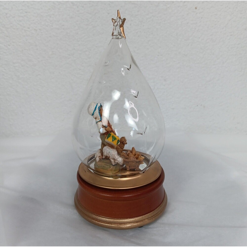 Vintage Fontanini Blown Glass Music Box Plays Little Drummer Boy #66114 - Picture 3 of 16